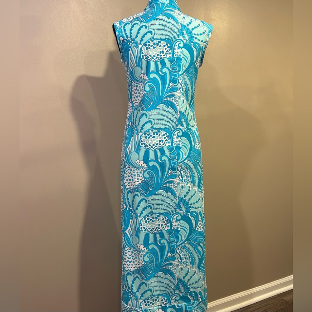 Jude Connally Turquoise & White Printed Midi Dress - Picture 15 of 16